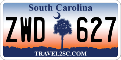 SC license plate ZWD627