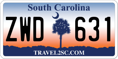 SC license plate ZWD631