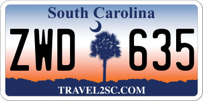 SC license plate ZWD635