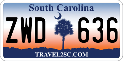SC license plate ZWD636