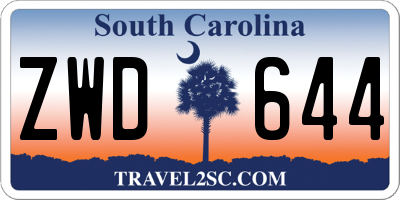 SC license plate ZWD644