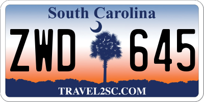 SC license plate ZWD645