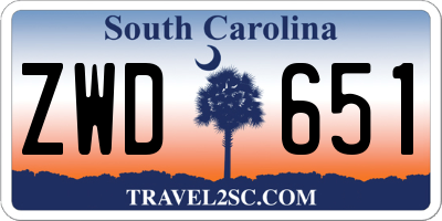SC license plate ZWD651