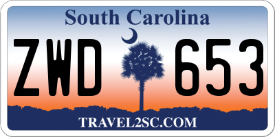 SC license plate ZWD653