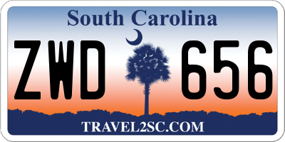 SC license plate ZWD656