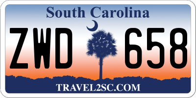 SC license plate ZWD658