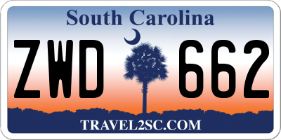 SC license plate ZWD662