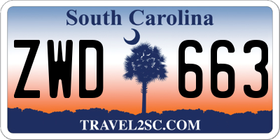 SC license plate ZWD663