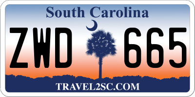 SC license plate ZWD665