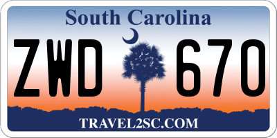 SC license plate ZWD670