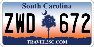 SC license plate ZWD672