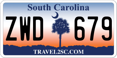 SC license plate ZWD679
