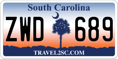 SC license plate ZWD689