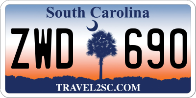 SC license plate ZWD690