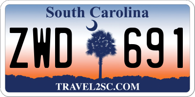 SC license plate ZWD691