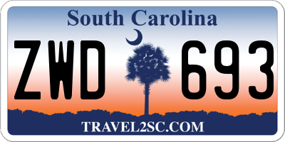 SC license plate ZWD693