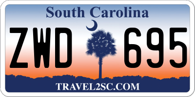 SC license plate ZWD695