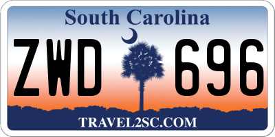 SC license plate ZWD696