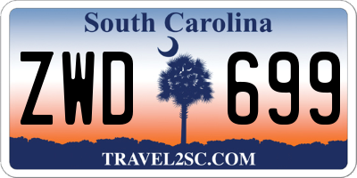 SC license plate ZWD699