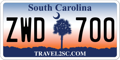 SC license plate ZWD700