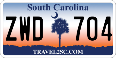 SC license plate ZWD704