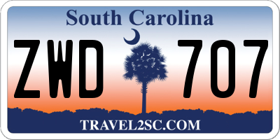 SC license plate ZWD707