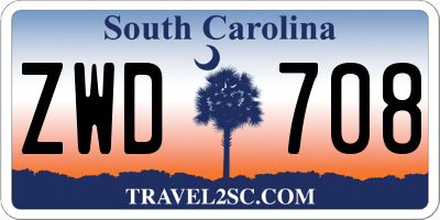 SC license plate ZWD708