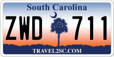 SC license plate ZWD711