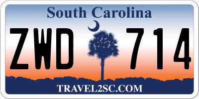 SC license plate ZWD714