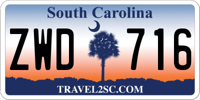 SC license plate ZWD716