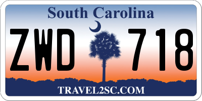 SC license plate ZWD718
