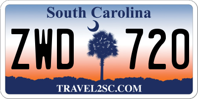 SC license plate ZWD720