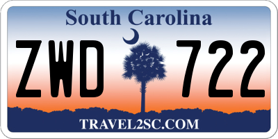 SC license plate ZWD722