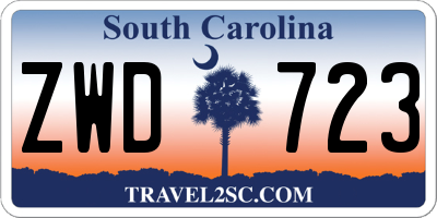 SC license plate ZWD723