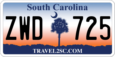 SC license plate ZWD725