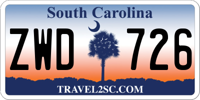 SC license plate ZWD726