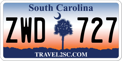 SC license plate ZWD727