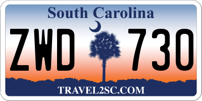 SC license plate ZWD730