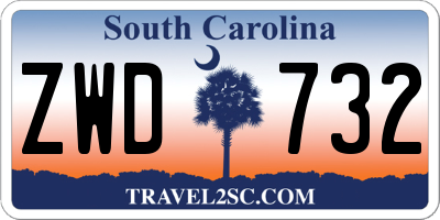 SC license plate ZWD732