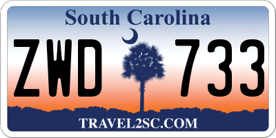 SC license plate ZWD733