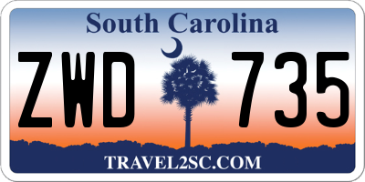 SC license plate ZWD735
