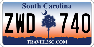 SC license plate ZWD740