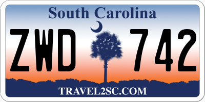 SC license plate ZWD742