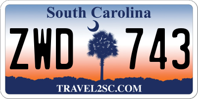 SC license plate ZWD743