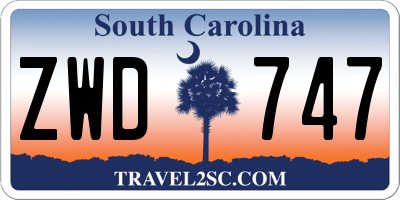 SC license plate ZWD747