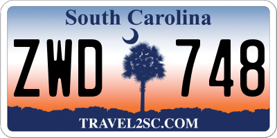 SC license plate ZWD748