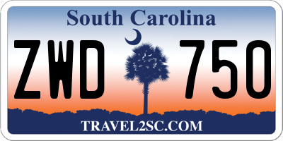 SC license plate ZWD750