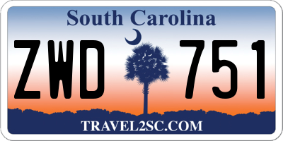 SC license plate ZWD751