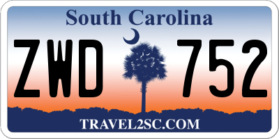 SC license plate ZWD752