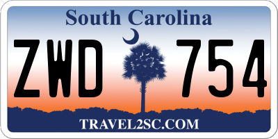 SC license plate ZWD754